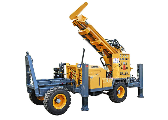 acheter DTH 300m Full hydraulique remorque montée puits d'eau boue machine de forage rotative fabrication en ligne